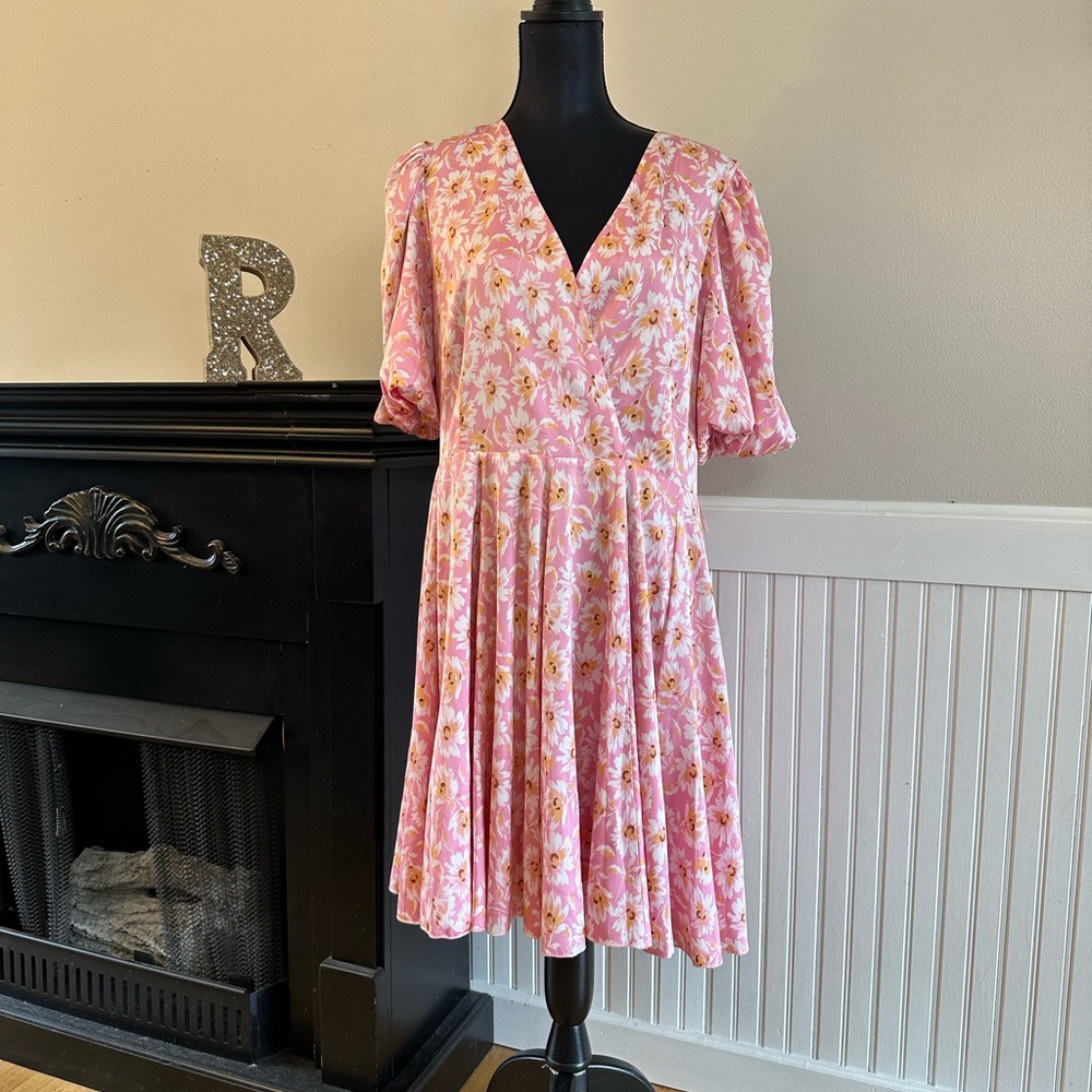 Charles Henry Pink Daisy Floral Dress Size XL